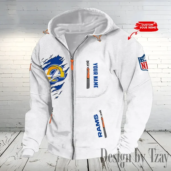 Los Angeles Rams Hooded Cardigan Zip Hoodie ANZ2DZH239 - Image 6