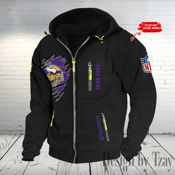 Minnesota Vikings Hooded Cardigan Zip Hoodie ANZ2DZH241