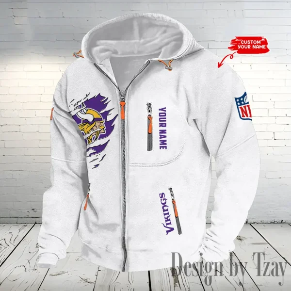 Minnesota Vikings Hooded Cardigan Zip Hoodie ANZ2DZH241 - Image 3