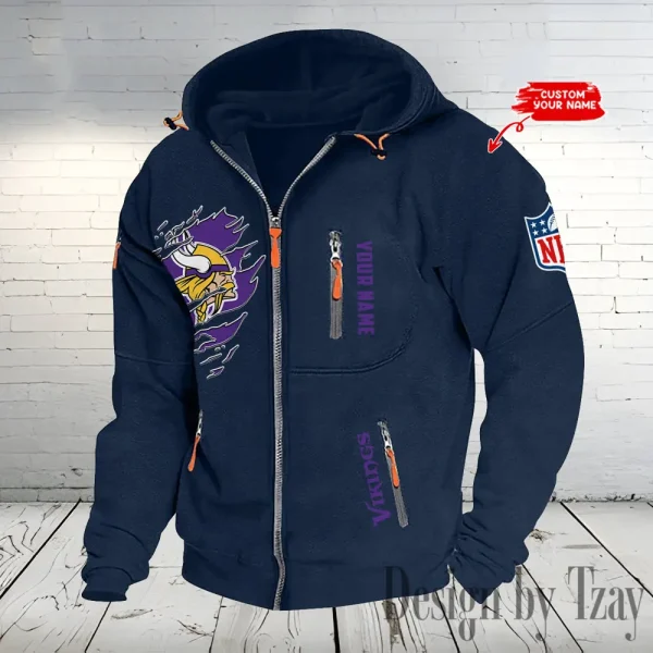 Minnesota Vikings Hooded Cardigan Zip Hoodie ANZ2DZH241 - Image 6