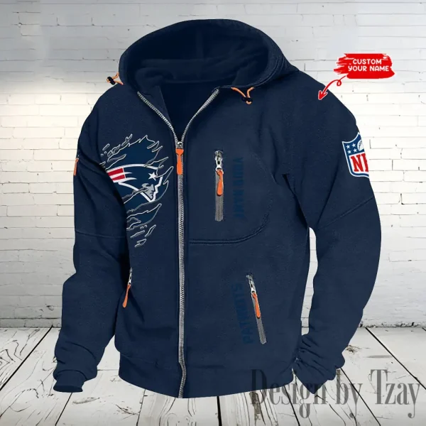 New England Patriots Hooded Cardigan Zip Hoodie ANZ2DZH242