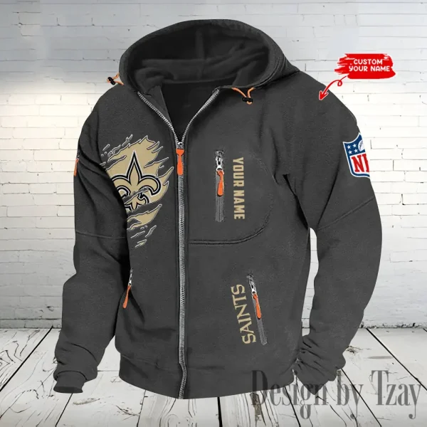 New Orleans Saints Hooded Cardigan Zip Hoodie ANZ2DZH243