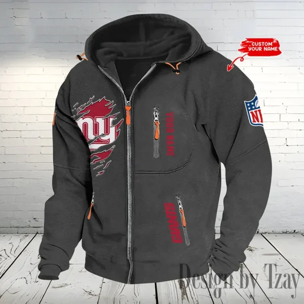 New York Giants Hooded Cardigan Zip Hoodie ANZ2DZH244