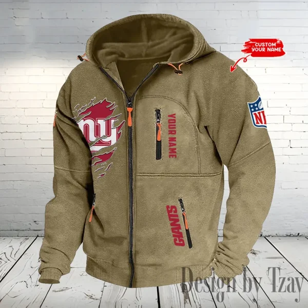 New York Giants Hooded Cardigan Zip Hoodie ANZ2DZH244 - Image 2