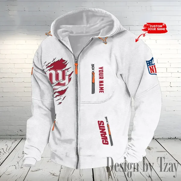 New York Giants Hooded Cardigan Zip Hoodie ANZ2DZH244 - Image 4