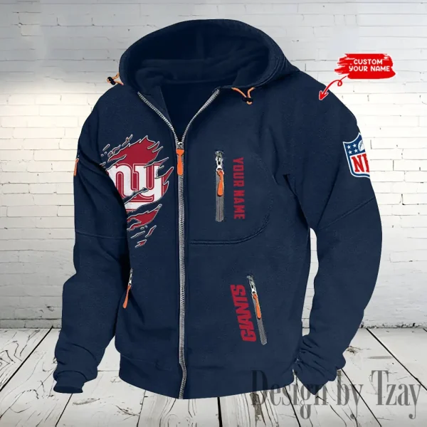 New York Giants Hooded Cardigan Zip Hoodie ANZ2DZH244 - Image 6