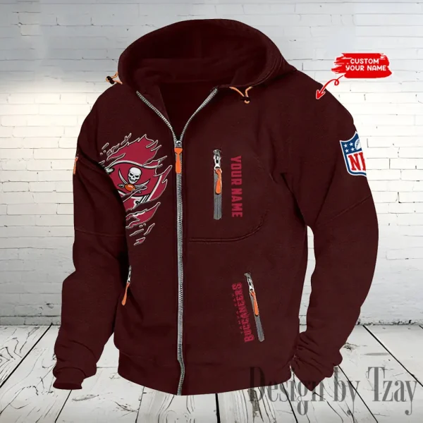 Tampa Bay Buccaneers Hooded Cardigan Zip Hoodie ANZ2DZH250