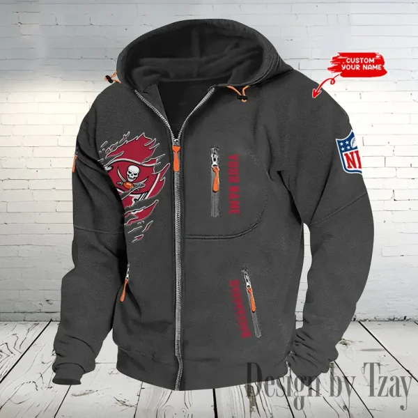 Tampa Bay Buccaneers Hooded Cardigan Zip Hoodie ANZ2DZH250 - Image 2