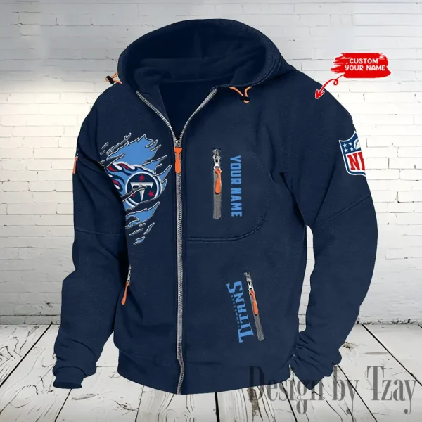 Tennessee Titans Hooded Cardigan Zip Hoodie ANZ2DZH251 - Image 2