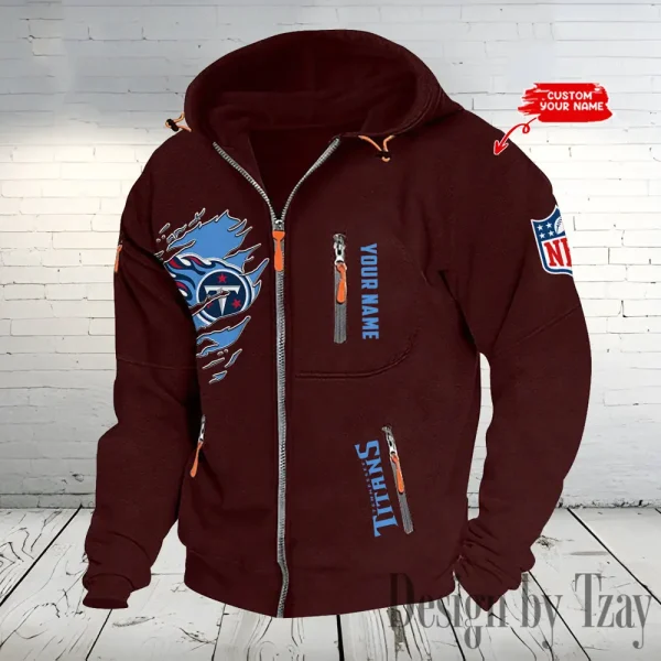 Tennessee Titans Hooded Cardigan Zip Hoodie ANZ2DZH251 - Image 3