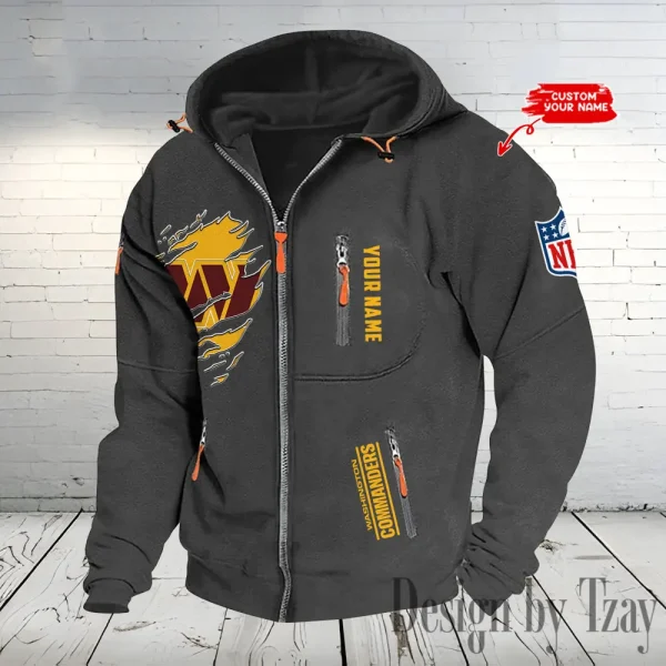 Washington Commanders Hooded Cardigan Zip Hoodie ANZ2DZH252 - Image 2