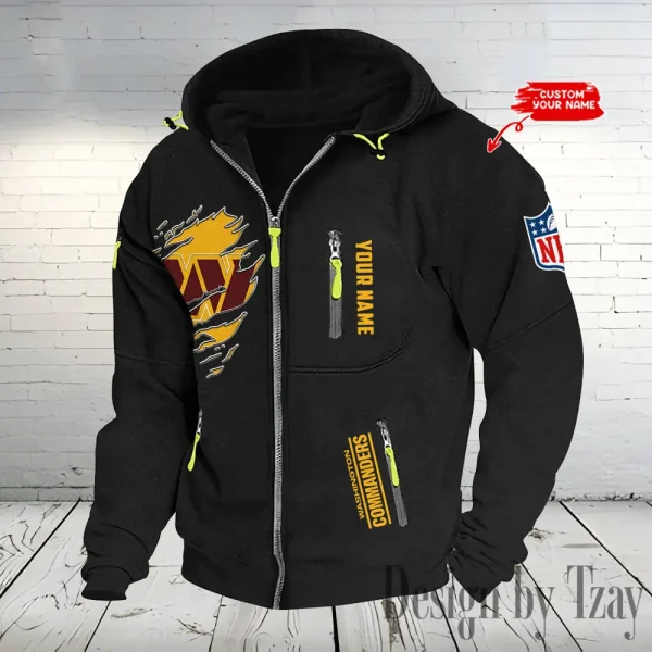 Washington Commanders Hooded Cardigan Zip Hoodie ANZ2DZH252 - Image 3