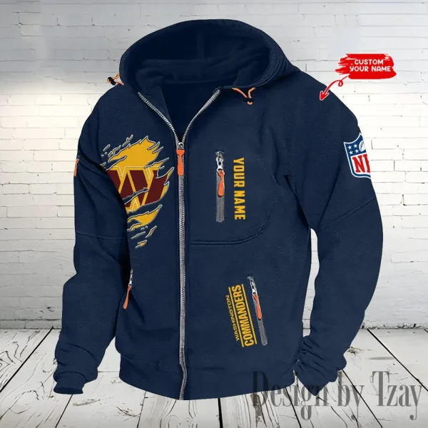 Washington Commanders Hooded Cardigan Zip Hoodie ANZ2DZH252 - Image 4