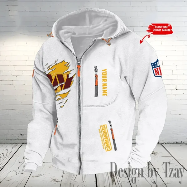 Washington Commanders Hooded Cardigan Zip Hoodie ANZ2DZH252 - Image 5