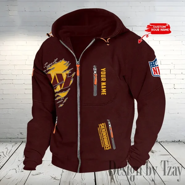 Washington Commanders Hooded Cardigan Zip Hoodie ANZ2DZH252 - Image 6