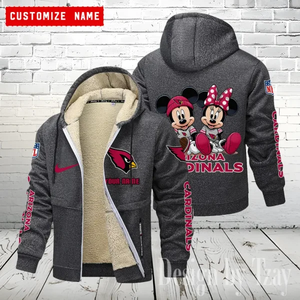 Arizona Cardinals Hoodie Zip Velvet Coat ANZTZH148 - Image 8