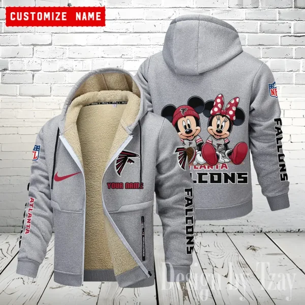 Atlanta Falcons Hoodie Zip Velvet Coat ANZTZH149 - Image 2