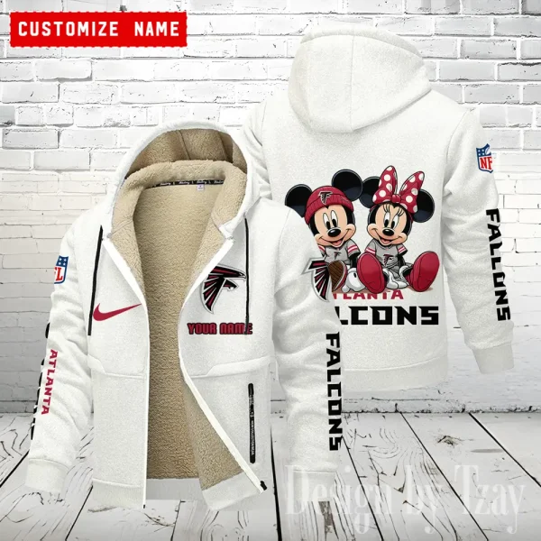 Atlanta Falcons Hoodie Zip Velvet Coat ANZTZH149 - Image 4