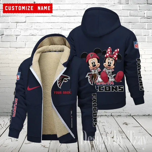 Atlanta Falcons Hoodie Zip Velvet Coat ANZTZH149 - Image 5