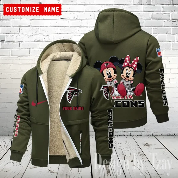 Atlanta Falcons Hoodie Zip Velvet Coat ANZTZH149 - Image 6