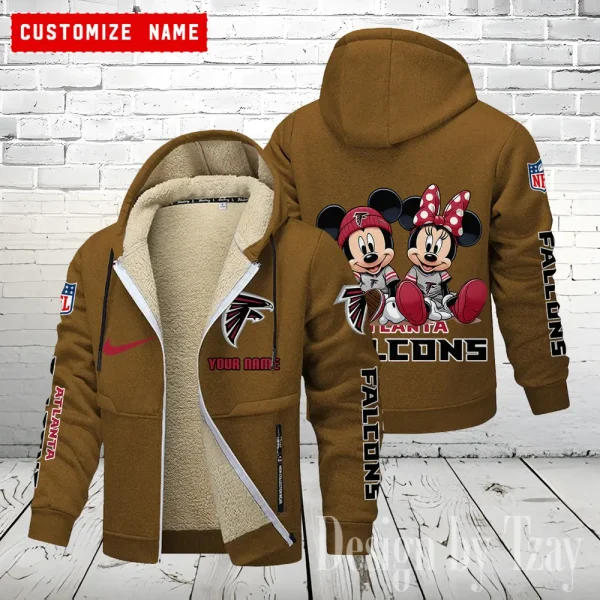 Atlanta Falcons Hoodie Zip Velvet Coat ANZTZH149 - Image 7