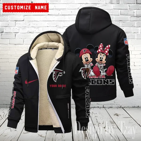 Atlanta Falcons Hoodie Zip Velvet Coat ANZTZH149 - Image 8