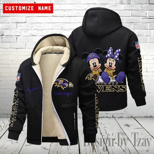 Baltimore Ravens Hoodie Zip Velvet Coat ANZTZH150 - Image 5