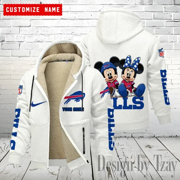 Buffalo Bills Hoodie Zip Velvet Coat ANZTZH151 - Image 2