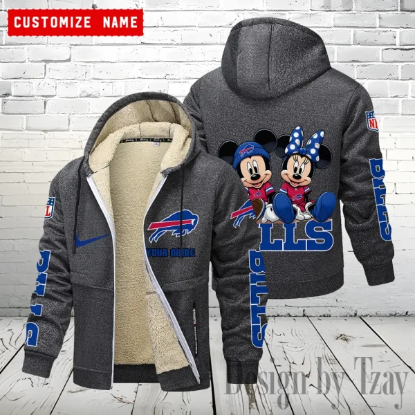 Buffalo Bills Hoodie Zip Velvet Coat ANZTZH151 - Image 5