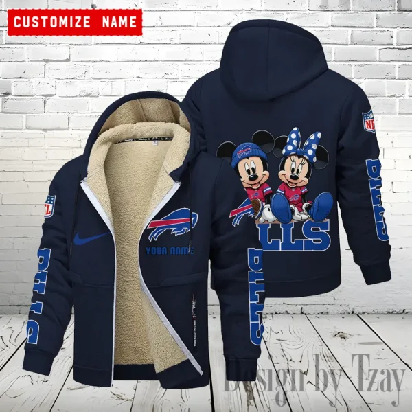 Buffalo Bills Hoodie Zip Velvet Coat ANZTZH151 - Image 8