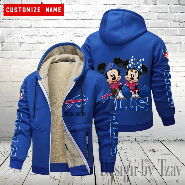 Buffalo Bills Hoodie Zip Velvet Coat ANZTZH151 - Image 9