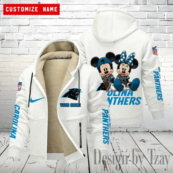 Carolina Panthers Hoodie Zip Velvet Coat ANZTZH152 - Image 8