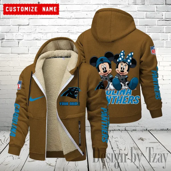 Carolina Panthers Hoodie Zip Velvet Coat ANZTZH152 - Image 9