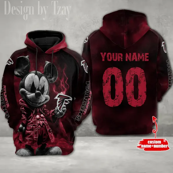 Atlanta Falcons Mickey 3D Printed Pullover Hoodie AZHD607