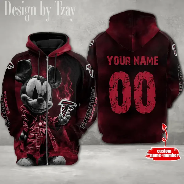 Atlanta Falcons Mickey 3D Printed Pullover Hoodie AZHD607 - Image 2