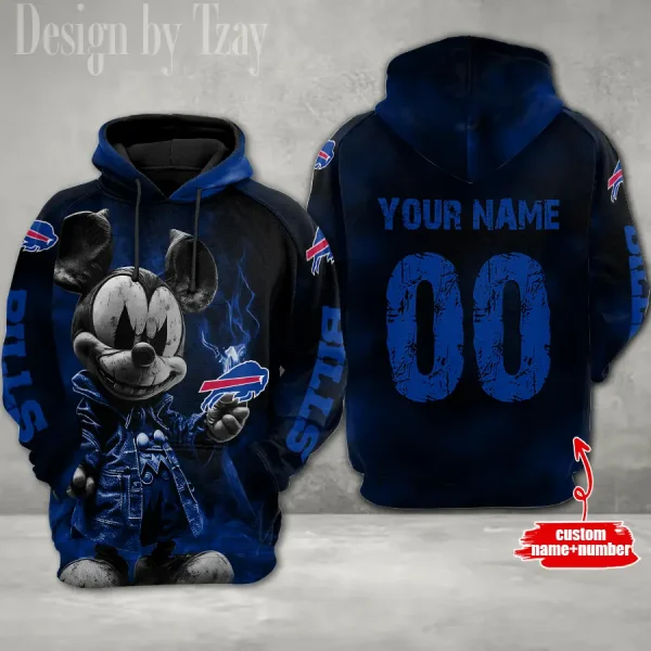 Buffalo Bills Mickey 3D Printed Pullover Hoodie AZHD609