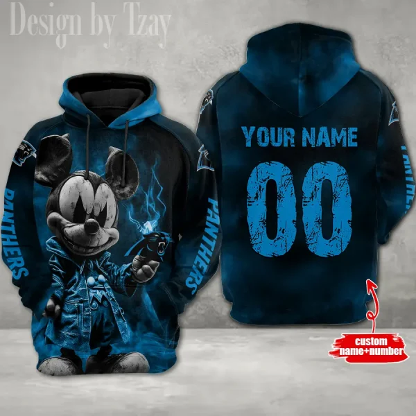 Carolina Panthers Mickey 3D Printed Pullover Hoodie AZHD610