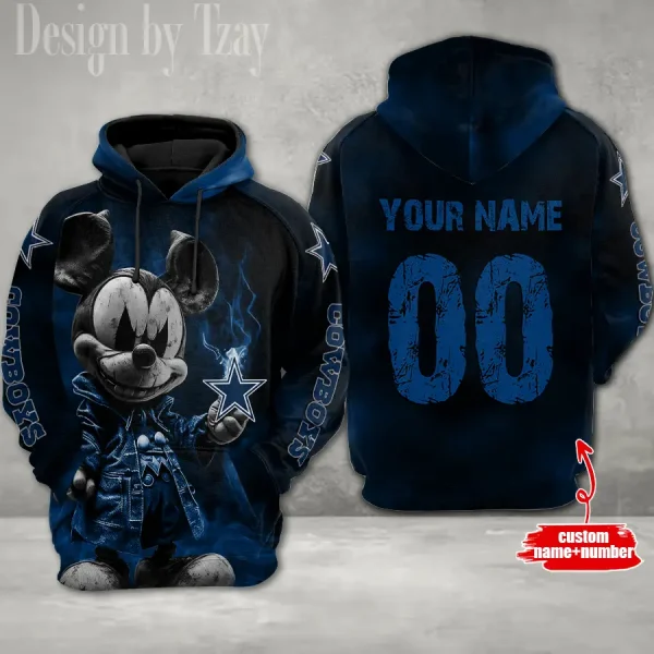 Dallas Cowboys Mickey 3D Printed Pullover Hoodie AZHD614