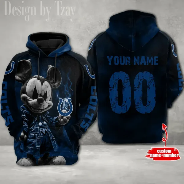 Indianapolis Colts Mickey 3D Printed Pullover Hoodie AZHD619