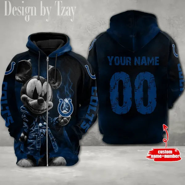 Indianapolis Colts Mickey 3D Printed Pullover Hoodie AZHD619 - Image 2