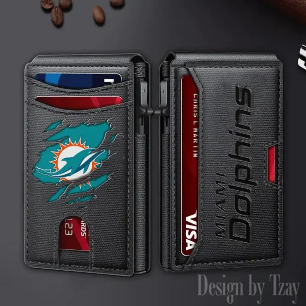 Miami Dolphins Slim Minimalist Pocket Wallet SPTSWC069