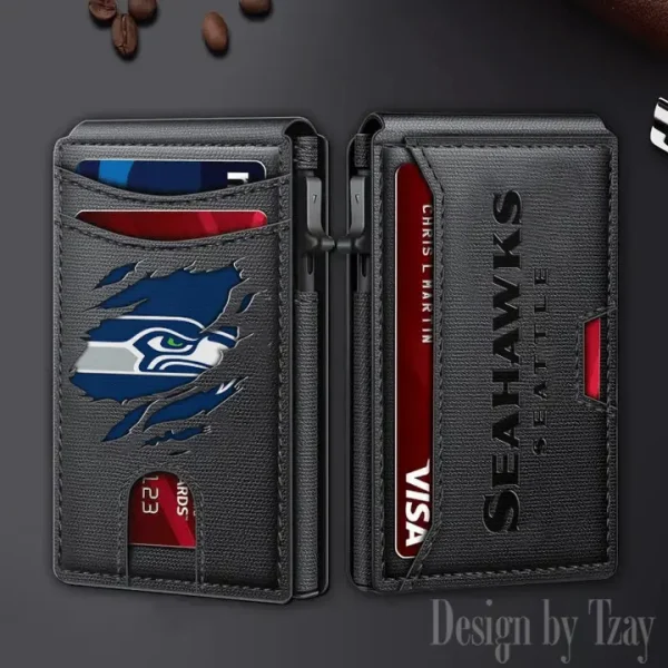 Seattle Seahawks Slim Minimalist Pocket Wallet SPTSWC078