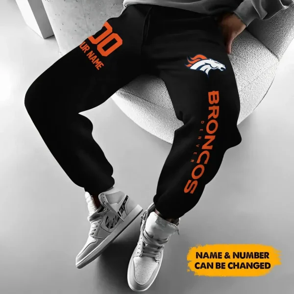 Denver Broncos Pocket Long Pant Custom Name Joggers BGJGPSP199