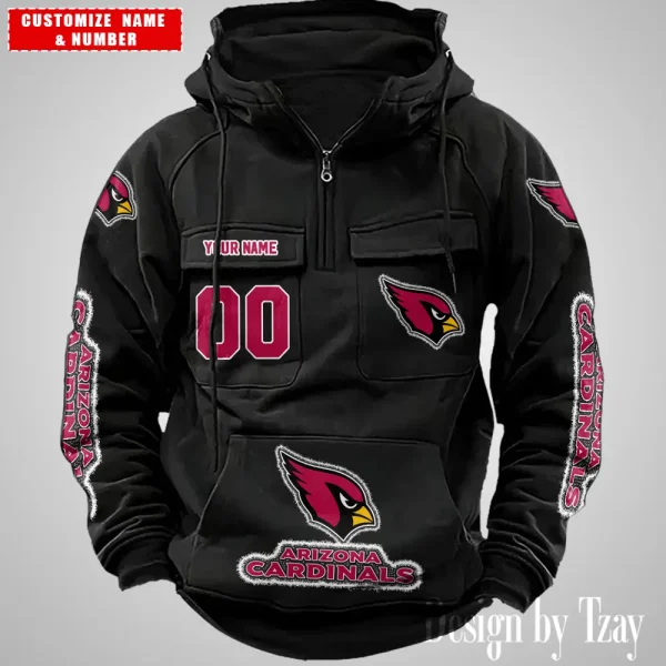 Arizona Cardinals Drawstring Vintage Men Hoodies AZVMHD607