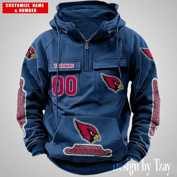 Arizona Cardinals Drawstring Vintage Men Hoodies AZVMHD607 - Image 2