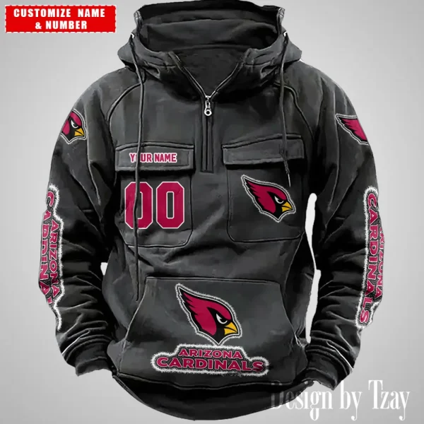 Arizona Cardinals Drawstring Vintage Men Hoodies AZVMHD607 - Image 5