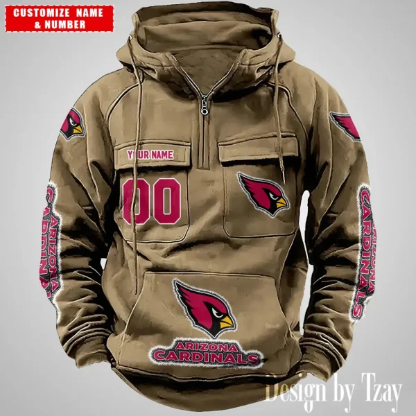 Arizona Cardinals Drawstring Vintage Men Hoodies AZVMHD607 - Image 6