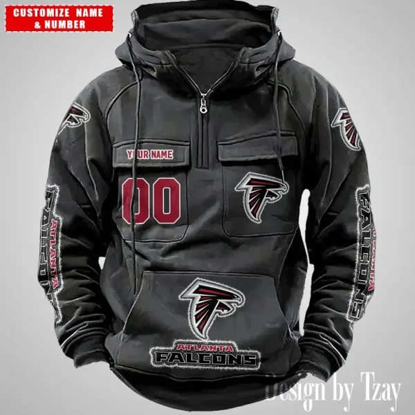 Atlanta Falcons Drawstring Vintage Men Hoodies AZVMHD608