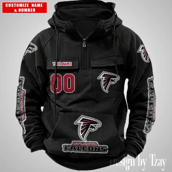 Atlanta Falcons Drawstring Vintage Men Hoodies AZVMHD608 - Image 2