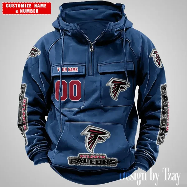 Atlanta Falcons Drawstring Vintage Men Hoodies AZVMHD608 - Image 6